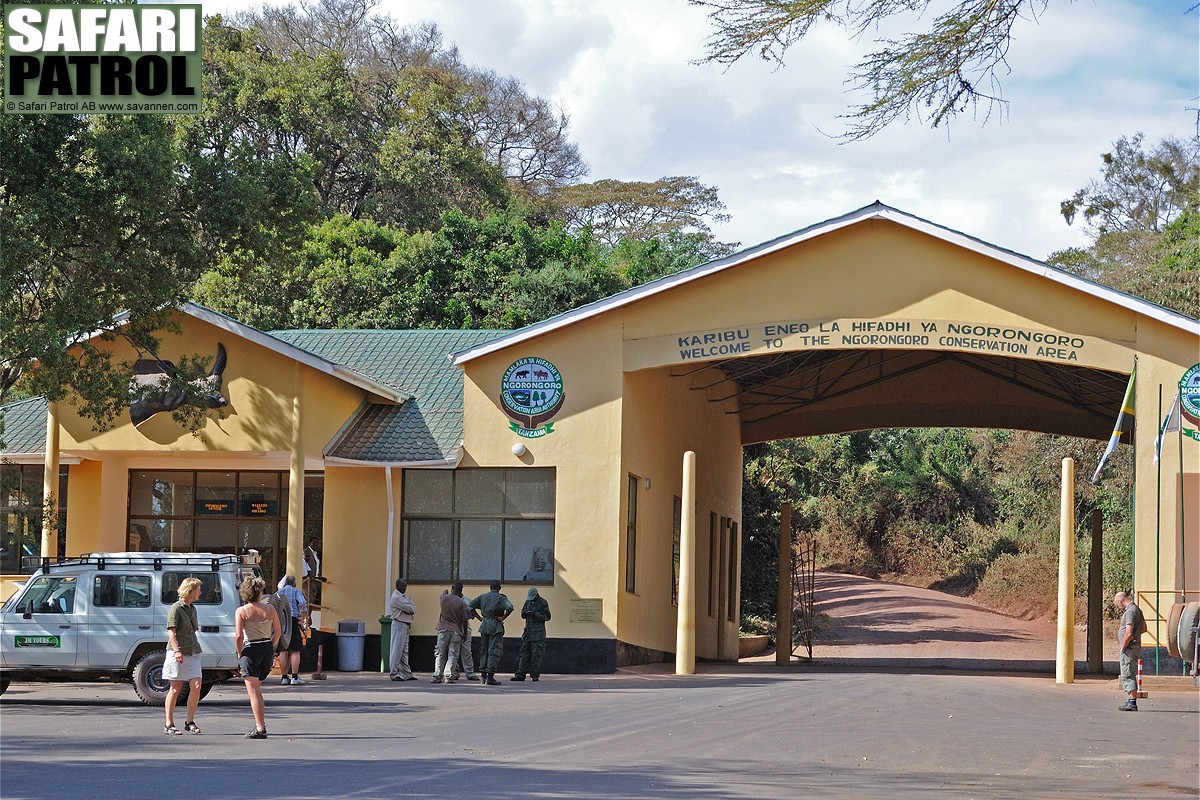 Parkentrn vid Lodoare Gate  hr brjar bushen. (Ngorongoro Conservation Area, Tanzania)