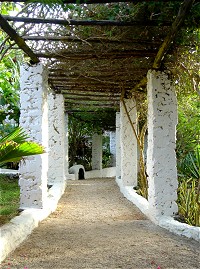 Trädgården vid Matemwe Bungalows.