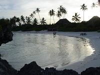 Stranden vid Matemwe Bungalows.