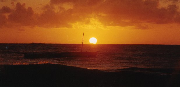 Soluppgång över Indiska oceanen.