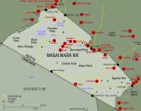 Karta över Masai Mara.