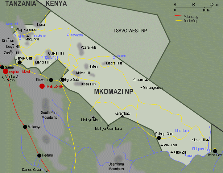 Mkomazi National Park i Tanzania.