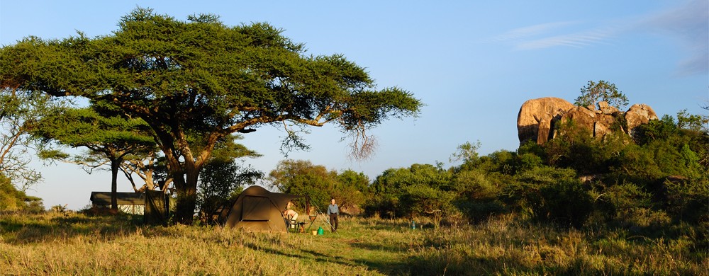 Privat mobil camp i Seronera i Serengeti.