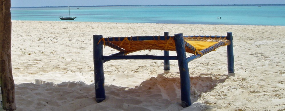 Strand i Kendwa på norra Zanzibar.