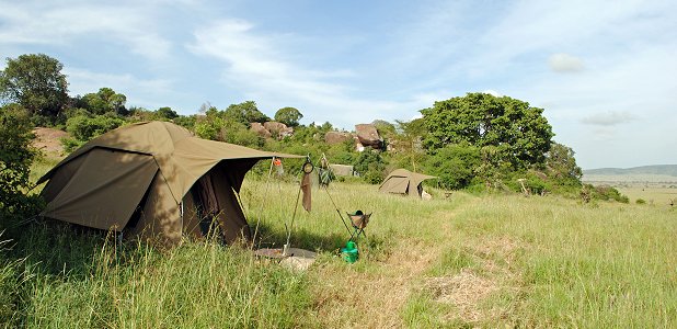Mobil camp i Serengeti.