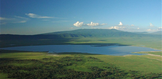 Ngorongorokratern i norra Tanzania. 
