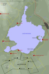 Karta över Lake Naivasha.