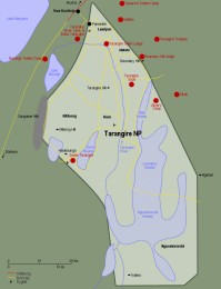 Karta över Tarangire.