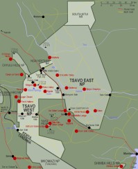 Karta över Tsavo.